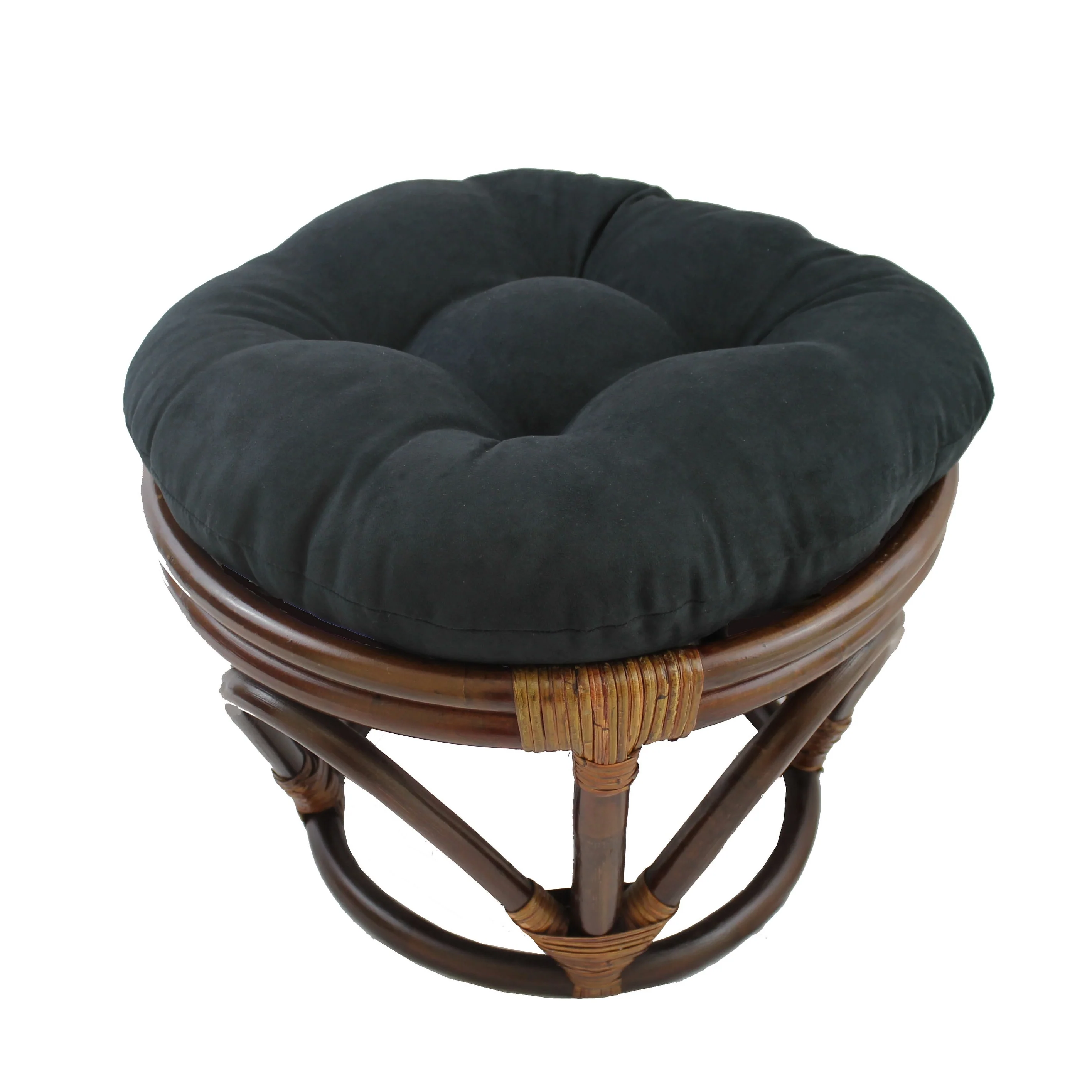 Bali 18-inch Footstool with Microsuede Cushion