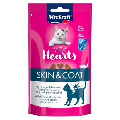 Vitakraft Vita Hearts Skin & Coat Cat Snacks