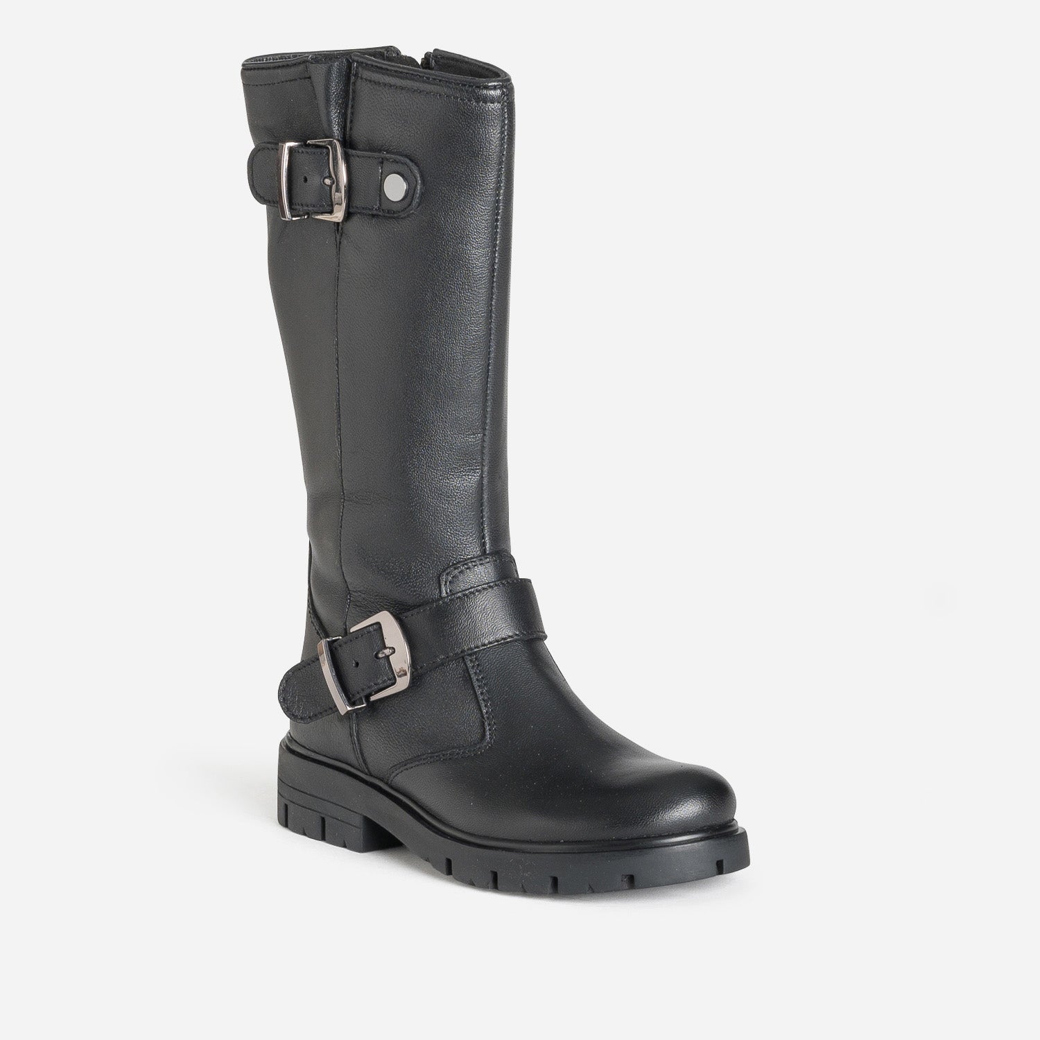 Botte BUGGY noir cuir esprit motard