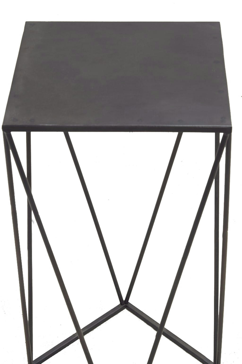 - Sellette design en métal noir 42 x 42 x 80 cm