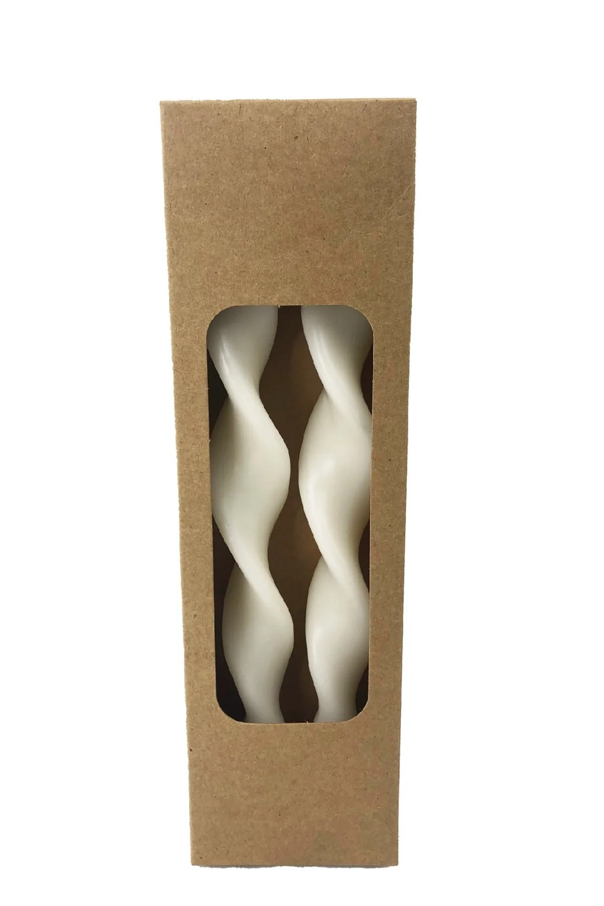 Ivory Spiral Dinner Candle Set Of 2