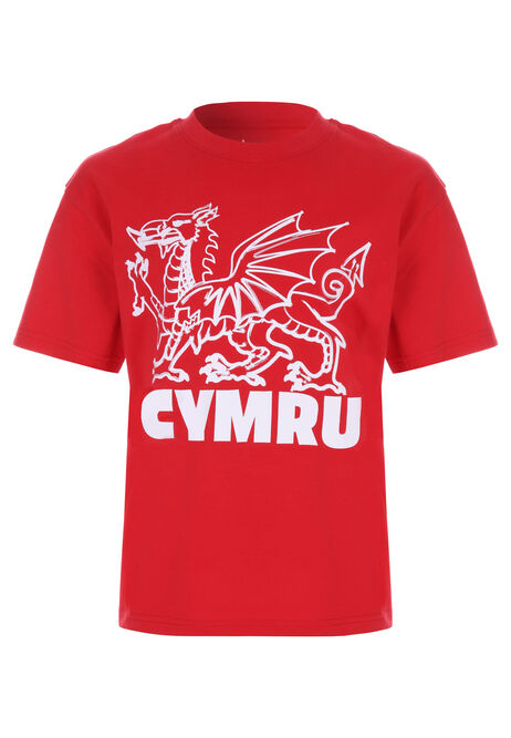 Older Kids Red Cymru Dragon T-Shirt