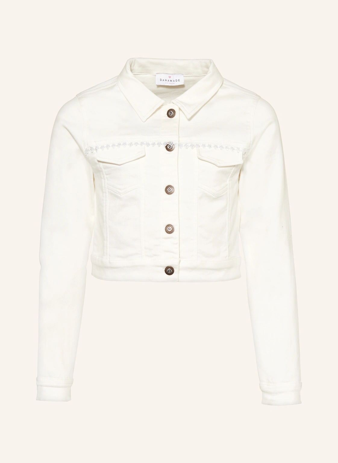 DANAMADE Jeansjacke mit Spitze und Pailletten