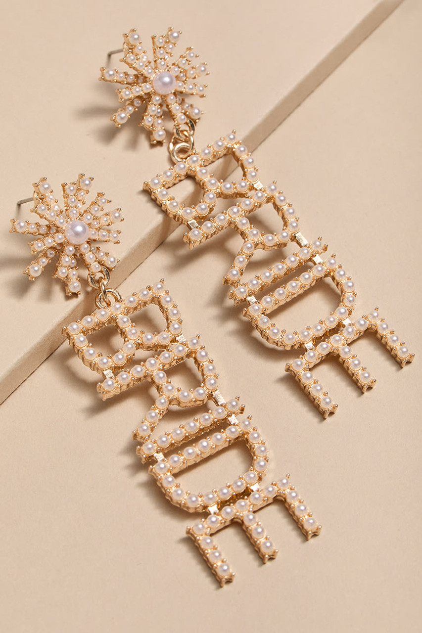 Bride Pearl Linear Drop Earrings