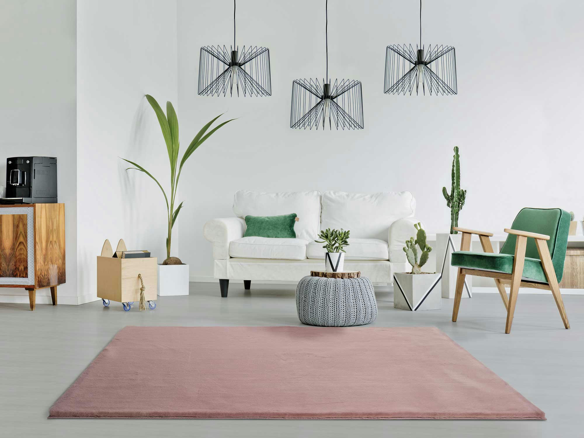 FOX - Tapis lavable extra doux en rose, 80X150 cm