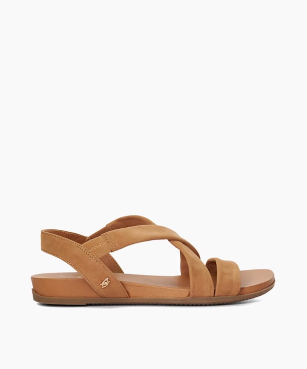 Landies Camel - Flat Nubuck Sandals