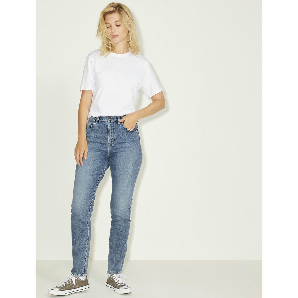 Jean slim taille haute
