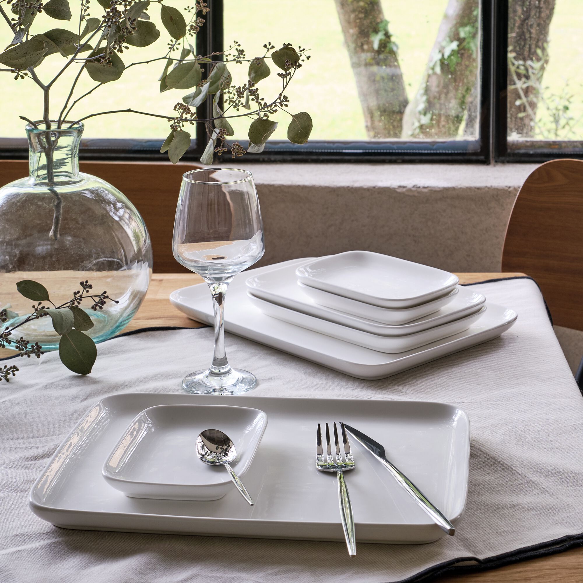 RECTO - Assiette plate en porcelaine 21,7x30cm - blanc