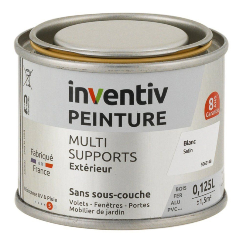 Peinture multi-supports blanc satiné 0,125 L INVENTIV