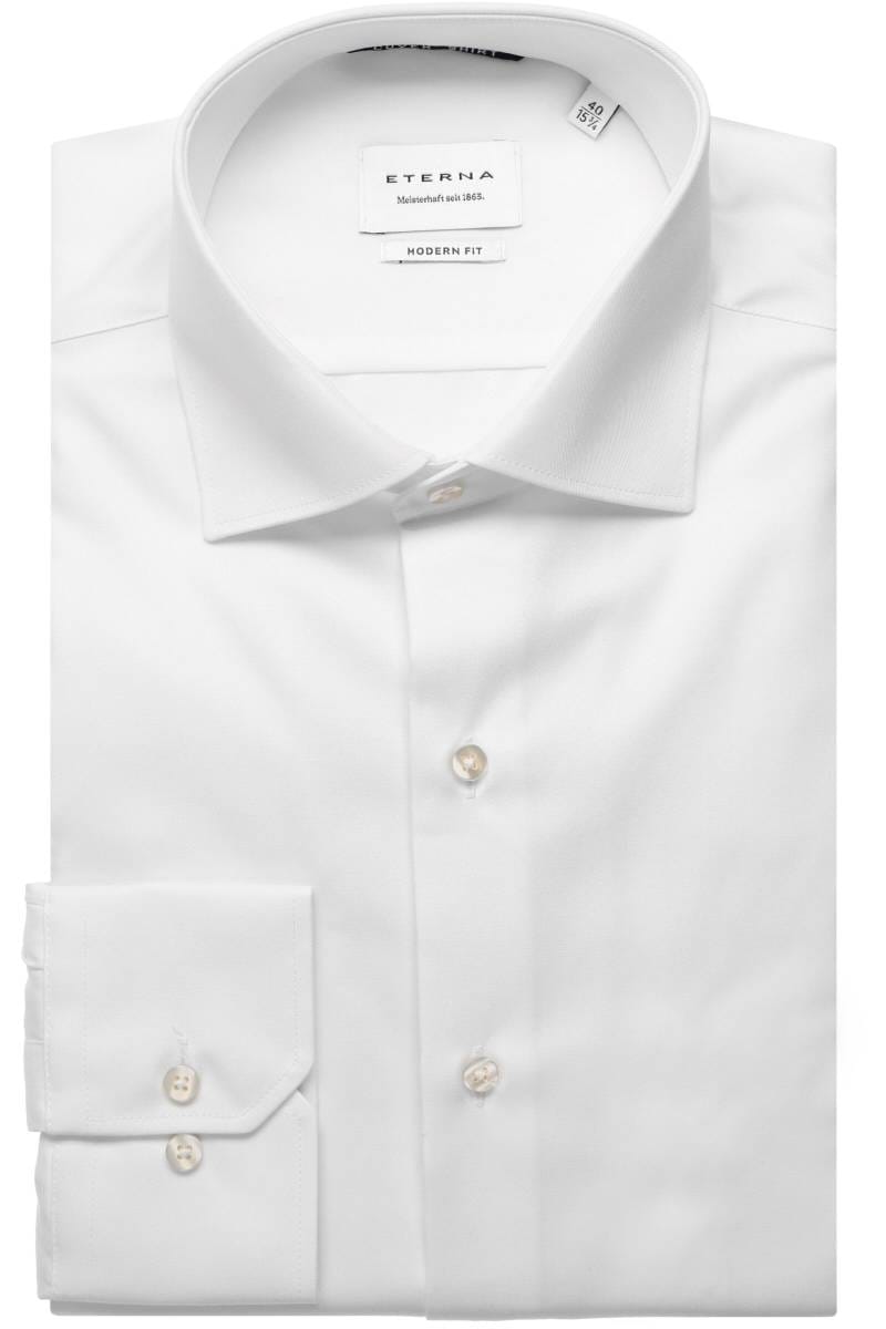 ETERNA Cover Shirt Modern Fit Hemd weiss, Einfarbig (super langer Arm)