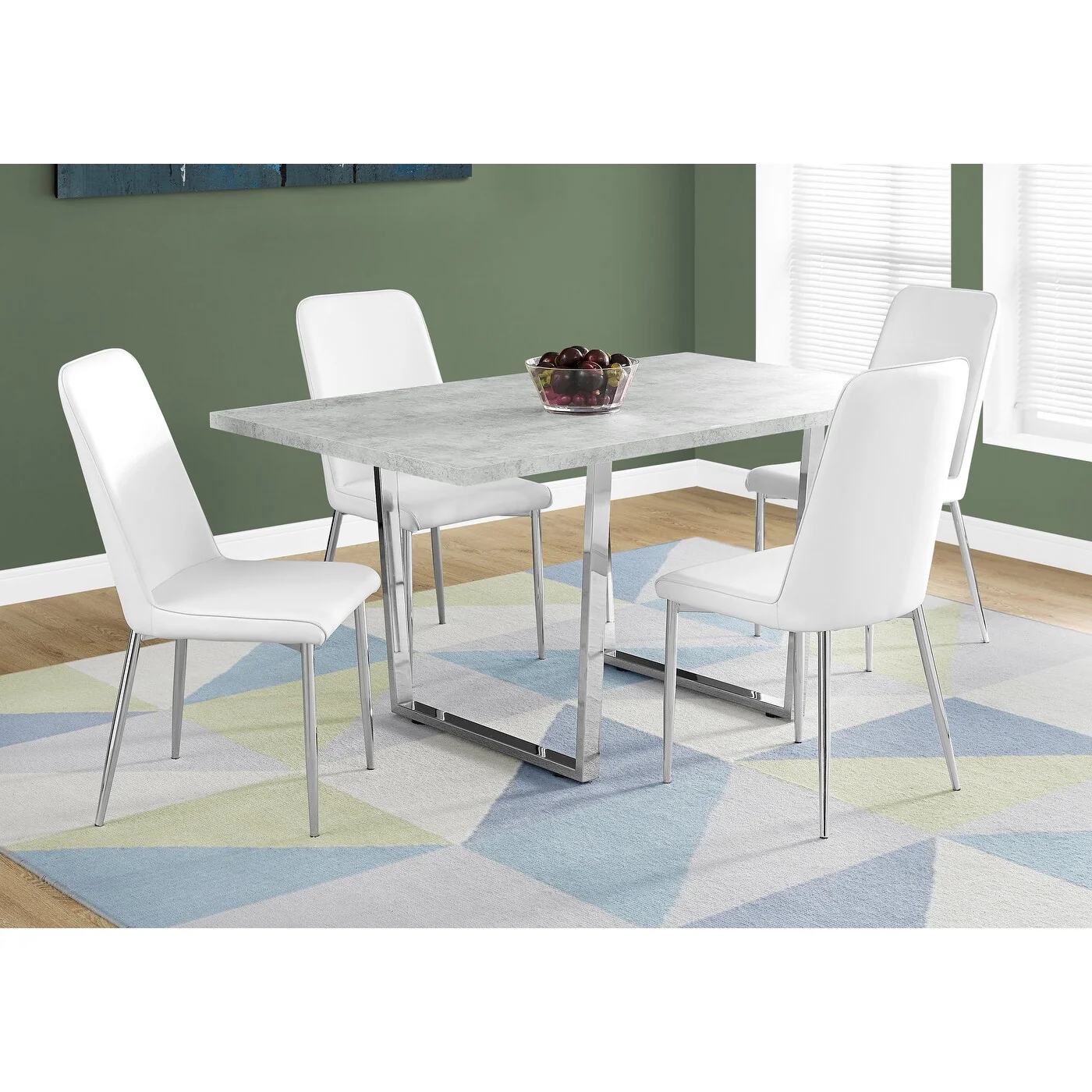 Dining Table, Rectangular, Kitchen, Dining Room, Chrome Metal