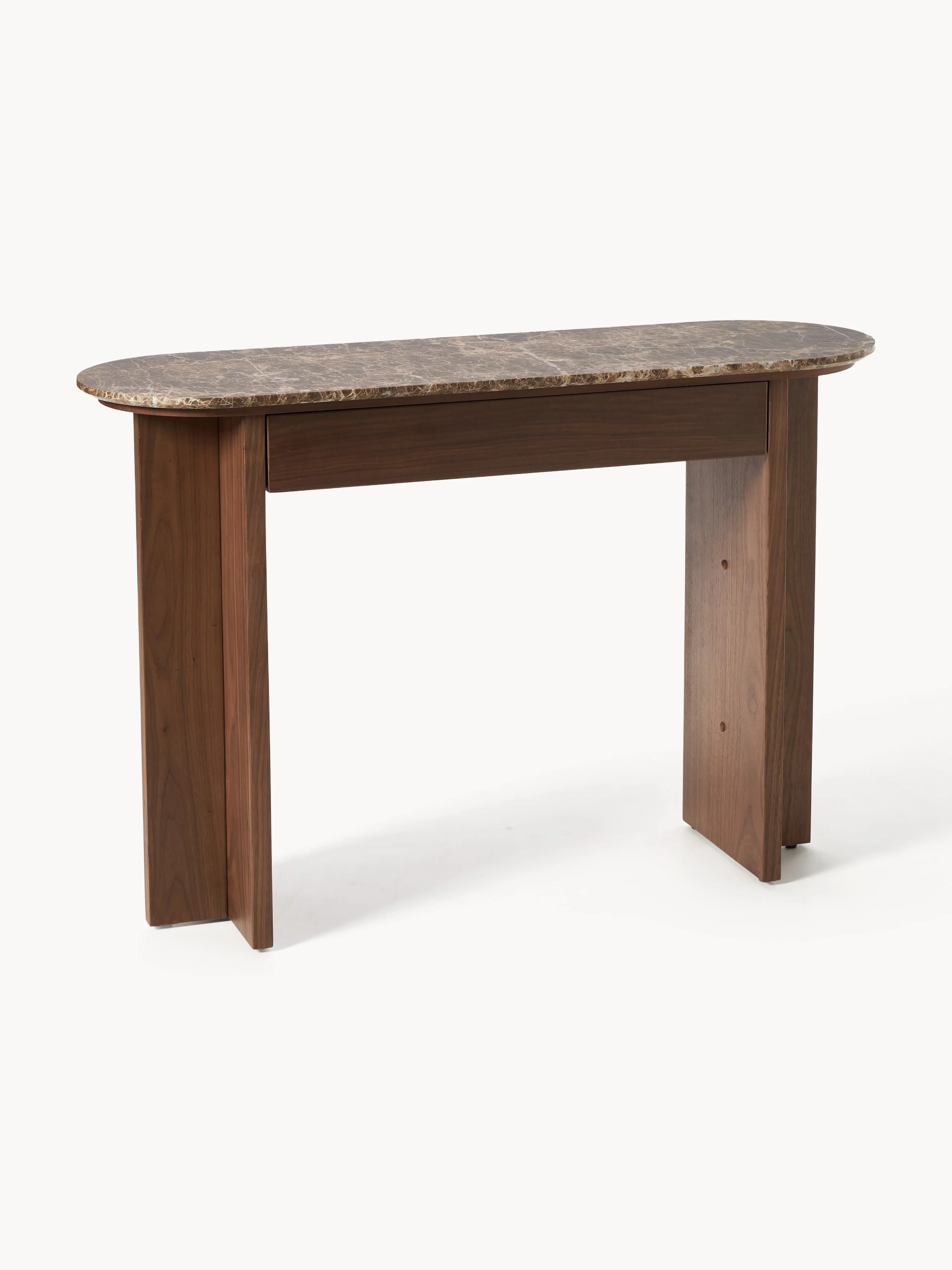 Holz-Konsole Zumi mit Marmorplatte und Schublade