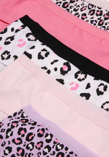 Older Girls 5pk Pink Animal Print Shorts