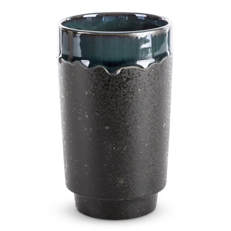 Wazon ceramiczny HANIA 12X12X20 czarny   zielony