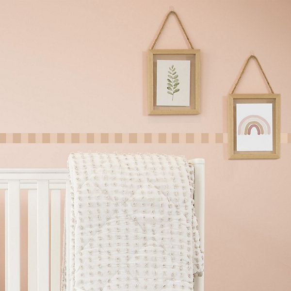 Frise décorative adhésive, rayures verticales larges, beige, motif géométrique, 5 cm X 300 cm