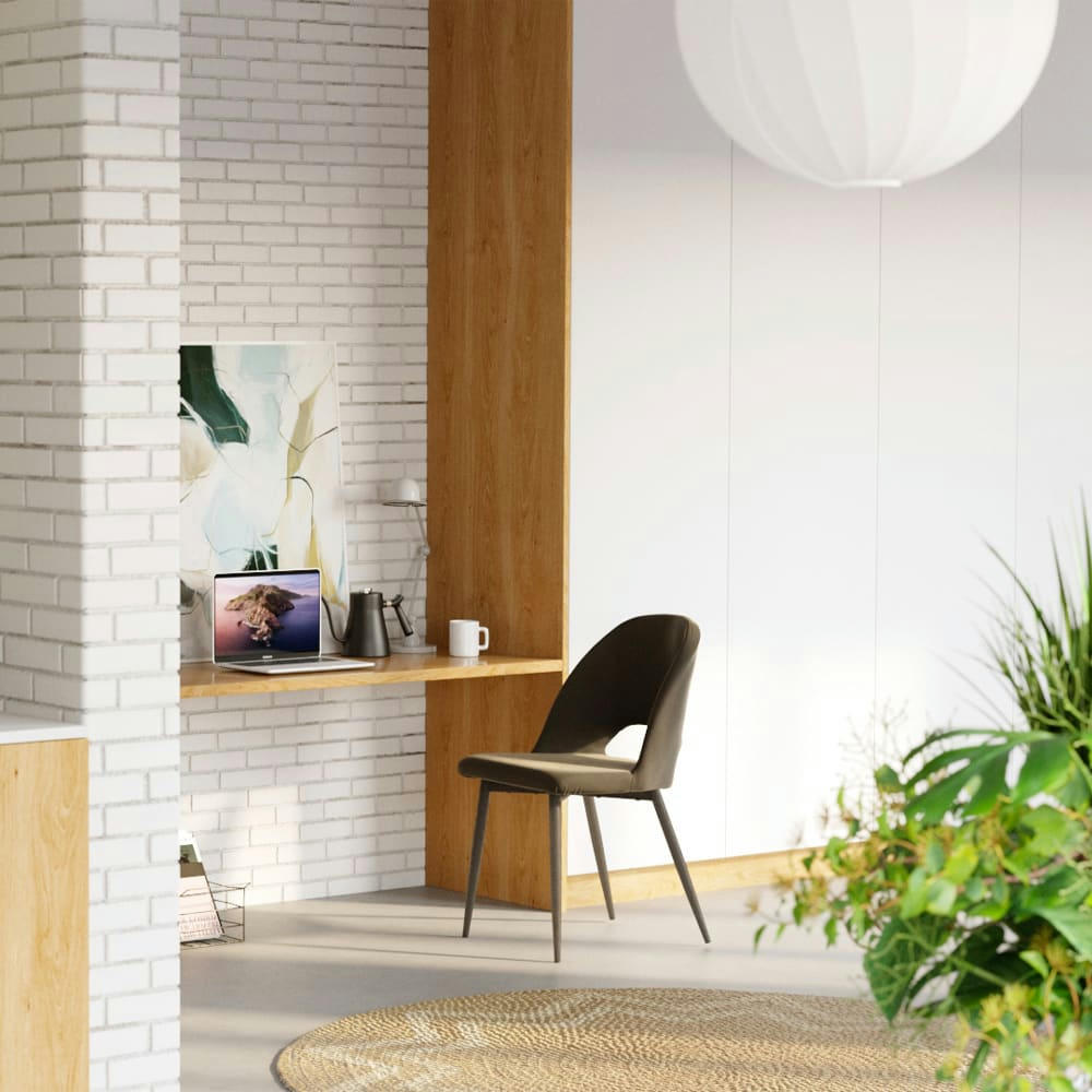 PÉNÉLOPE - Chaise en velours vert et pieds métal noir (lot de 2)