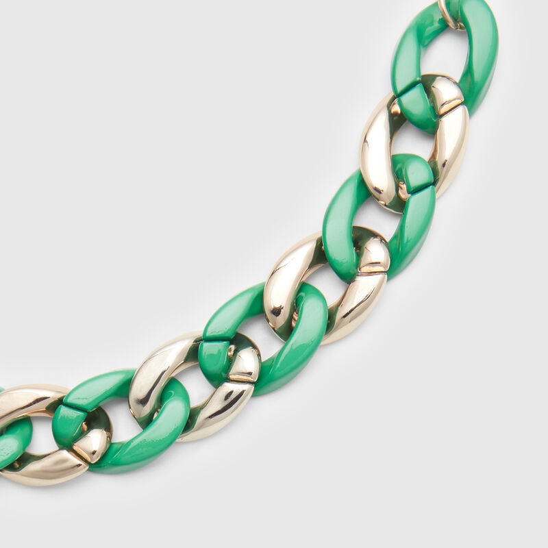 Gold and green chain bracelet