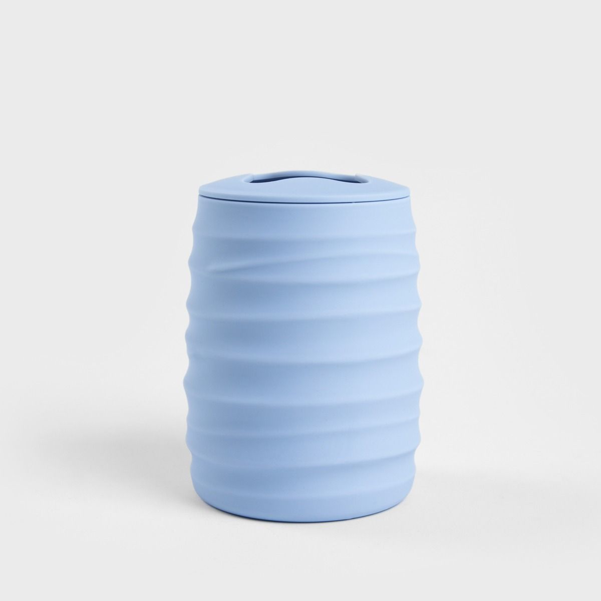 Kubek łazienkowy TORUS z tłoczeniem niebieski 8,2x8,2x11 cm