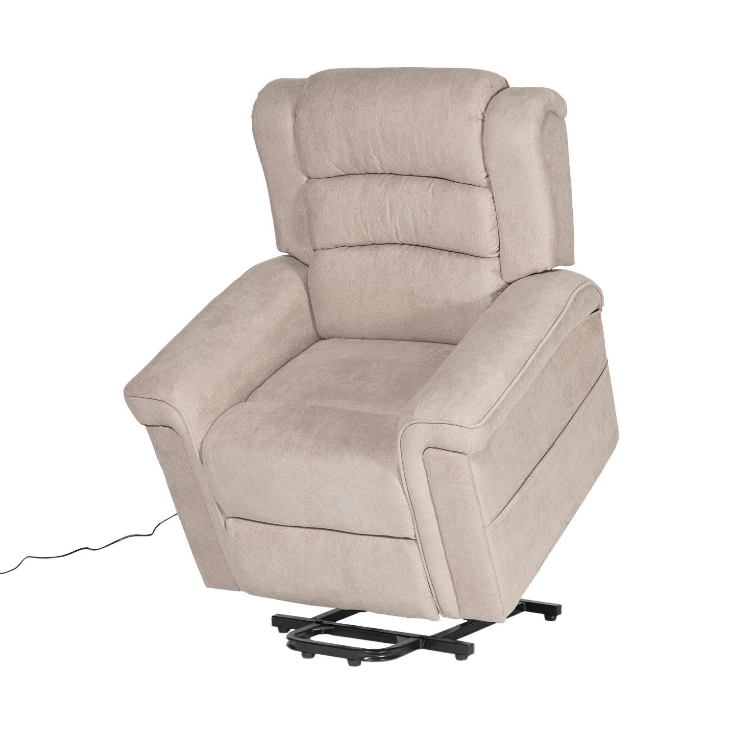 BERNIE - Fauteuil électrique inclinable en tissu taupe