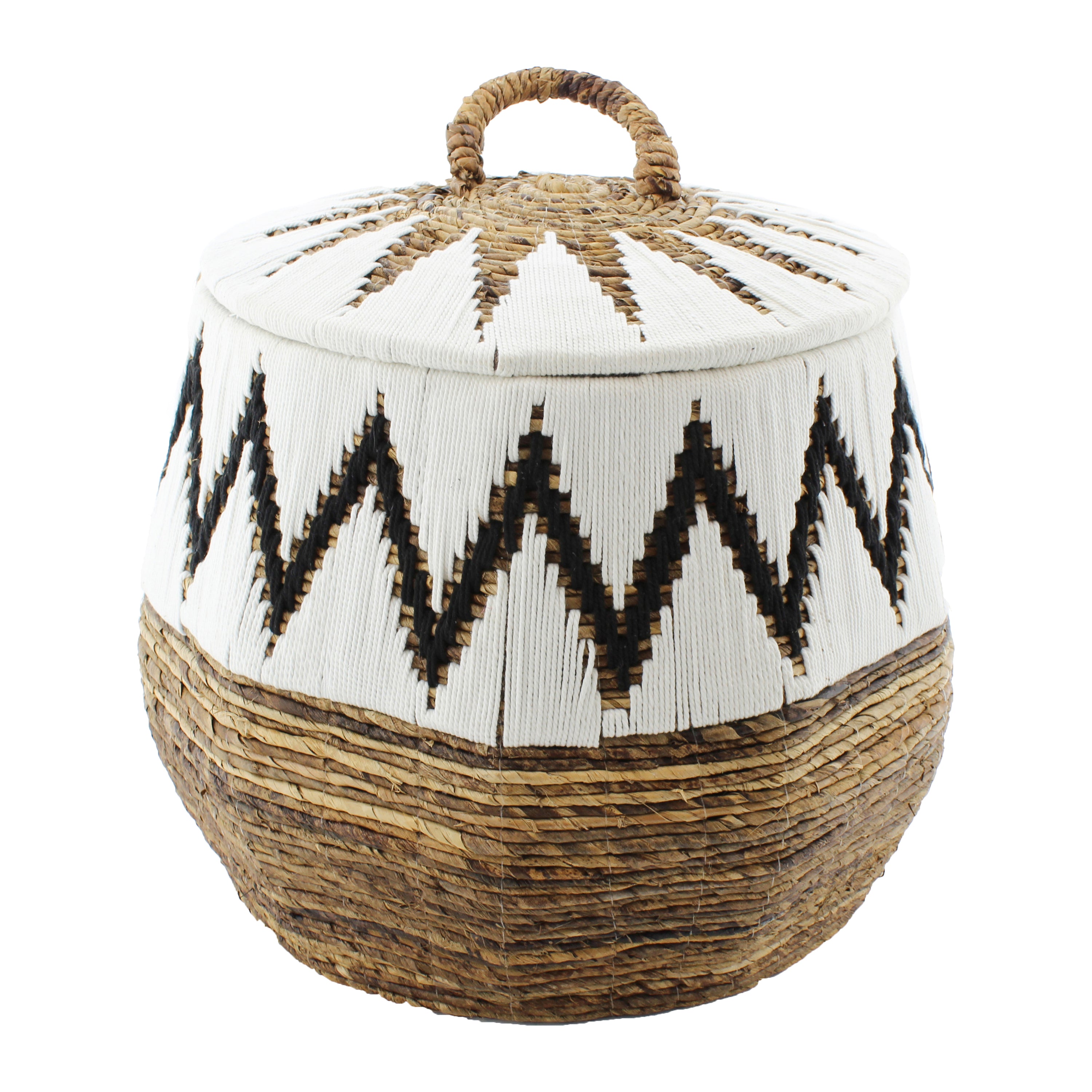 Van der Leeden Abaca Opbergmand met Deksel - H 43 x Ø 55 cm