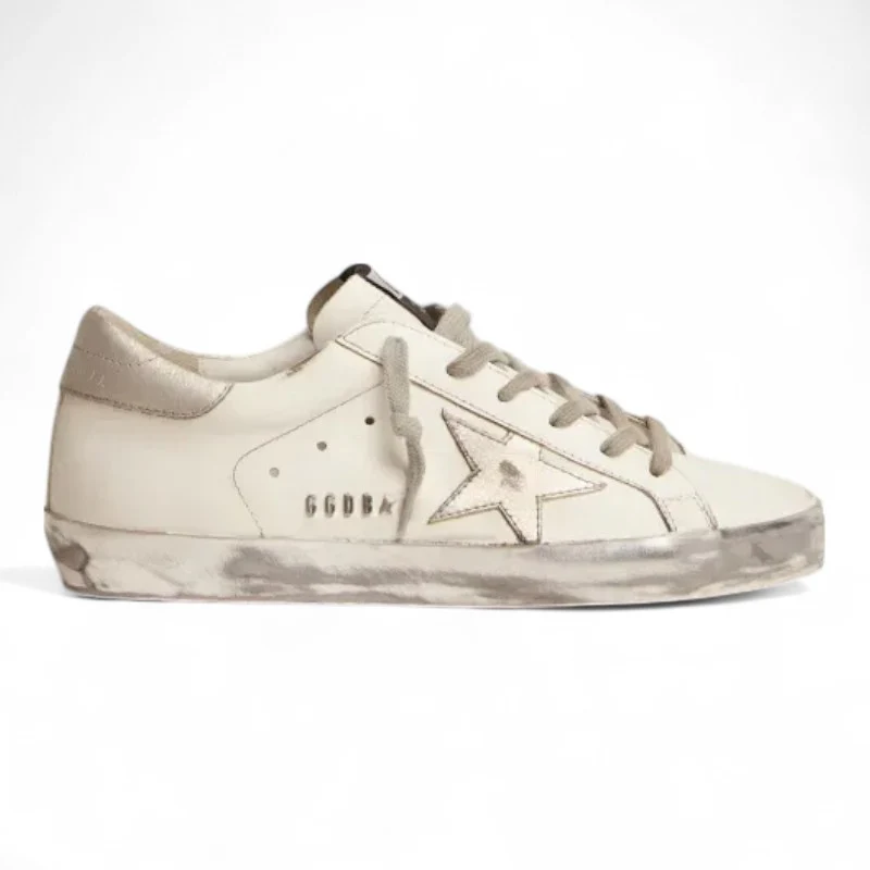 Super-Star sneakers with silver sparkle foxing and metal stud lettering