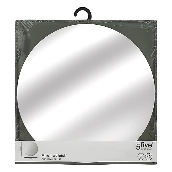 Lot de 2 Miroirs Adhésifs Ronds D40cm - 5Five