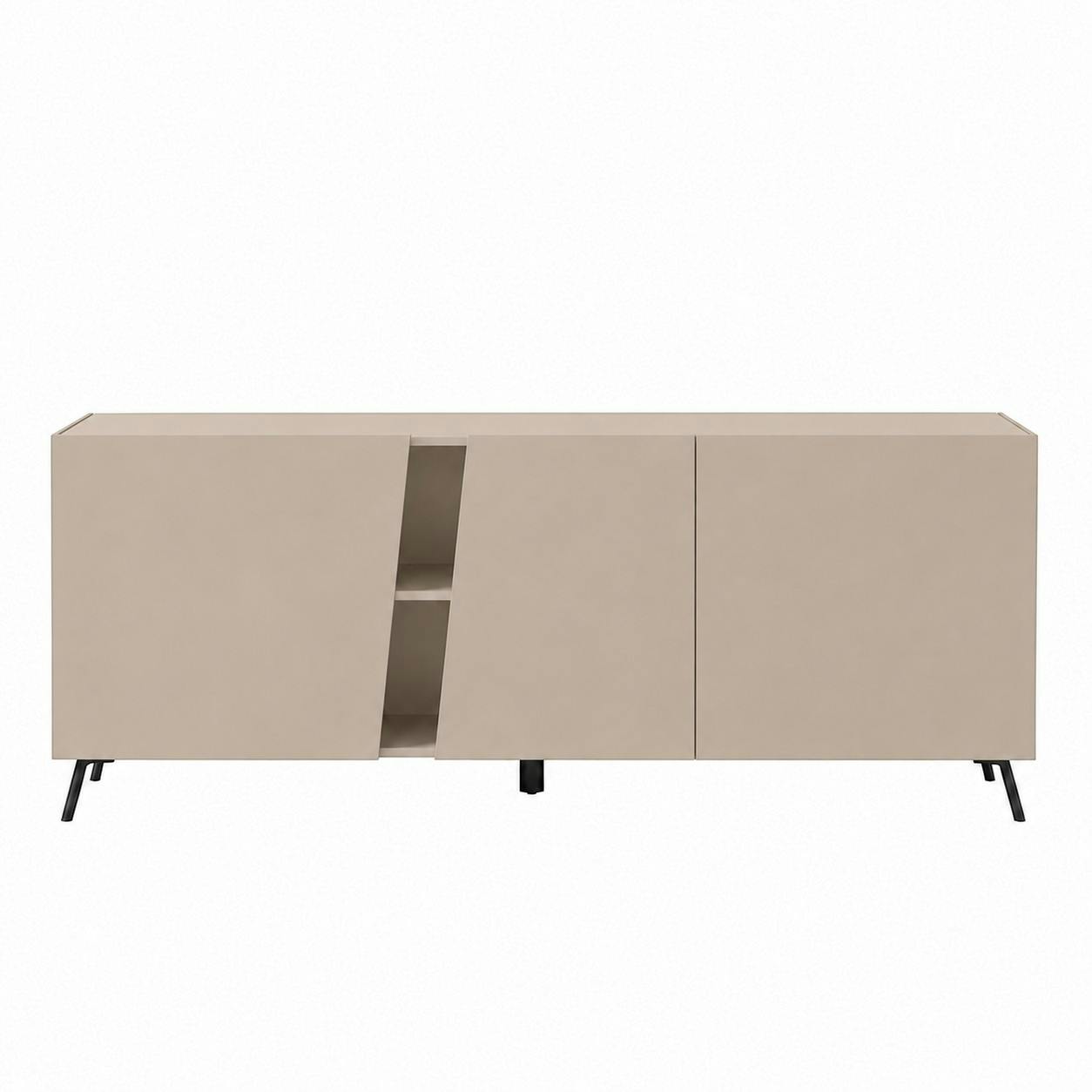 Buffet contemporain taupe à découpe diagonale 180 cm LORA