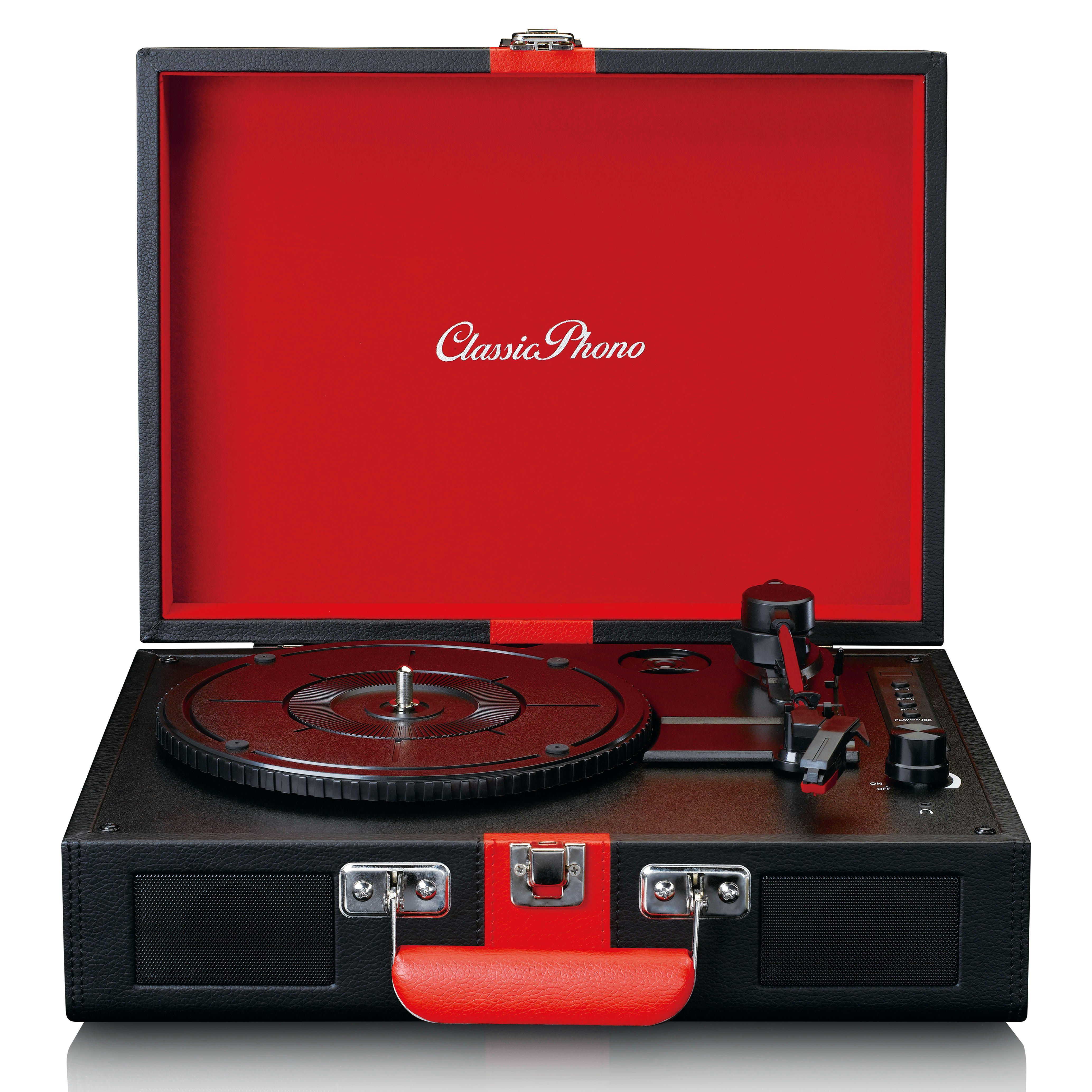 - Platine vinyle bluetooth avec haut-parleurs noir