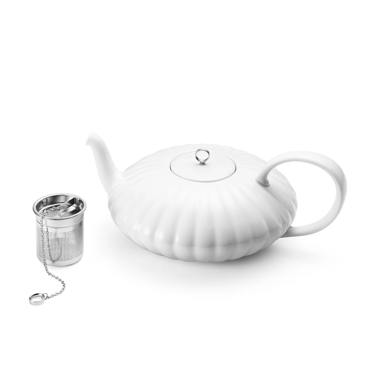 Georg Jensen - Bernadotte Teekanne, weiß