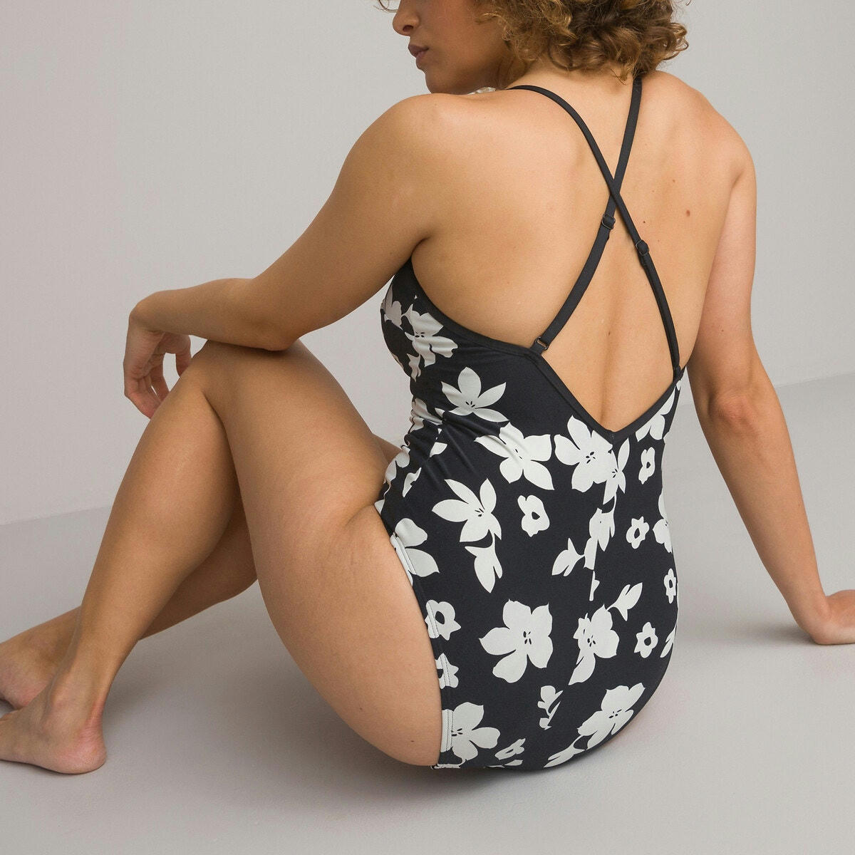 Maillot de bain 1 pièce ballerine, imprimé fleurs