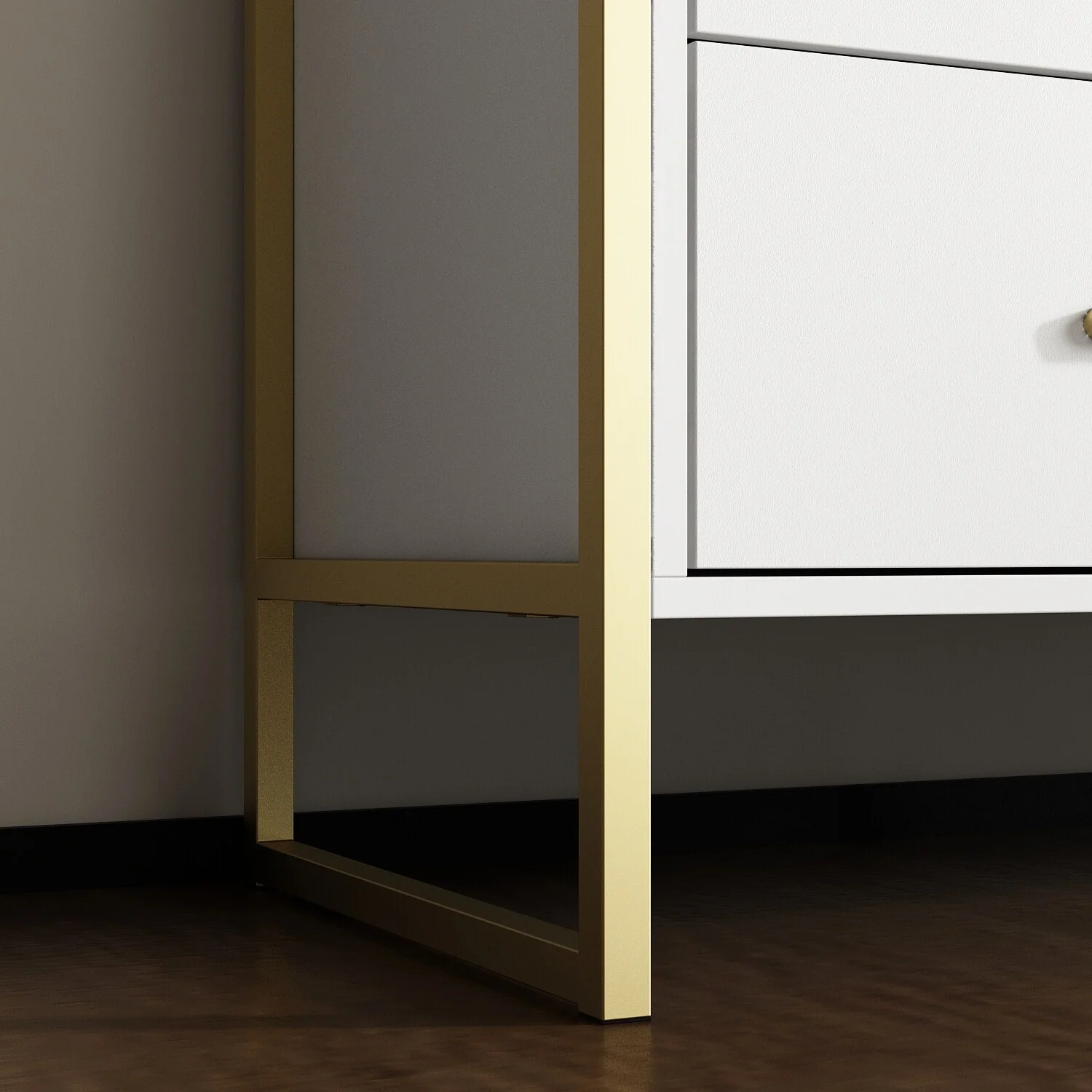 Elegant 9-Drawer Dresser with Gold Accents - Black Stripe Finish Chest