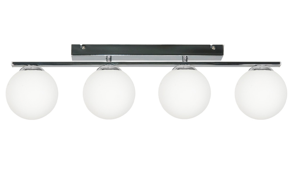 Lampa sufitowa listwa kule białe chrom EDYLIT 4xE14 FOREST 13-491