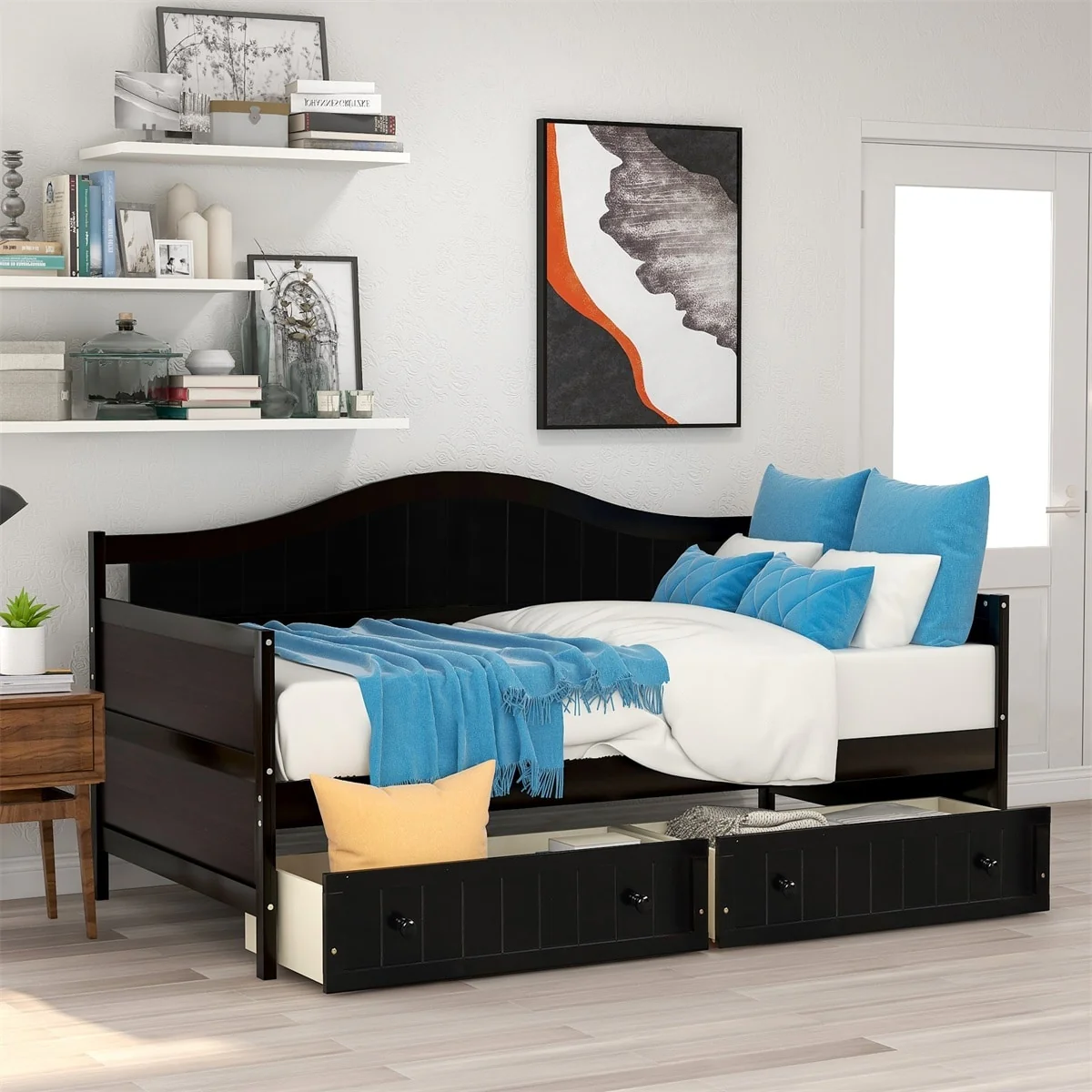 Merax Twin Wooden Daybed with 2 Drawers