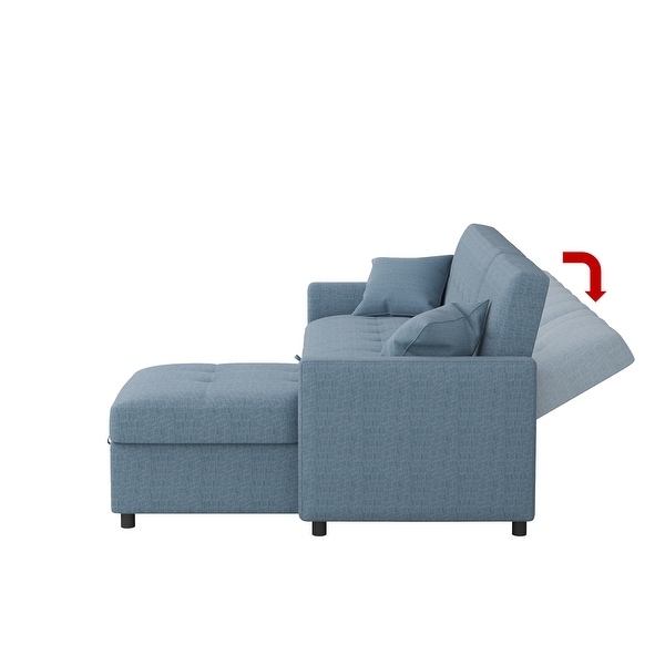Reversible Sleeper Sectional Sofa L-Shape 3 Seat Sectional Couch with Storage