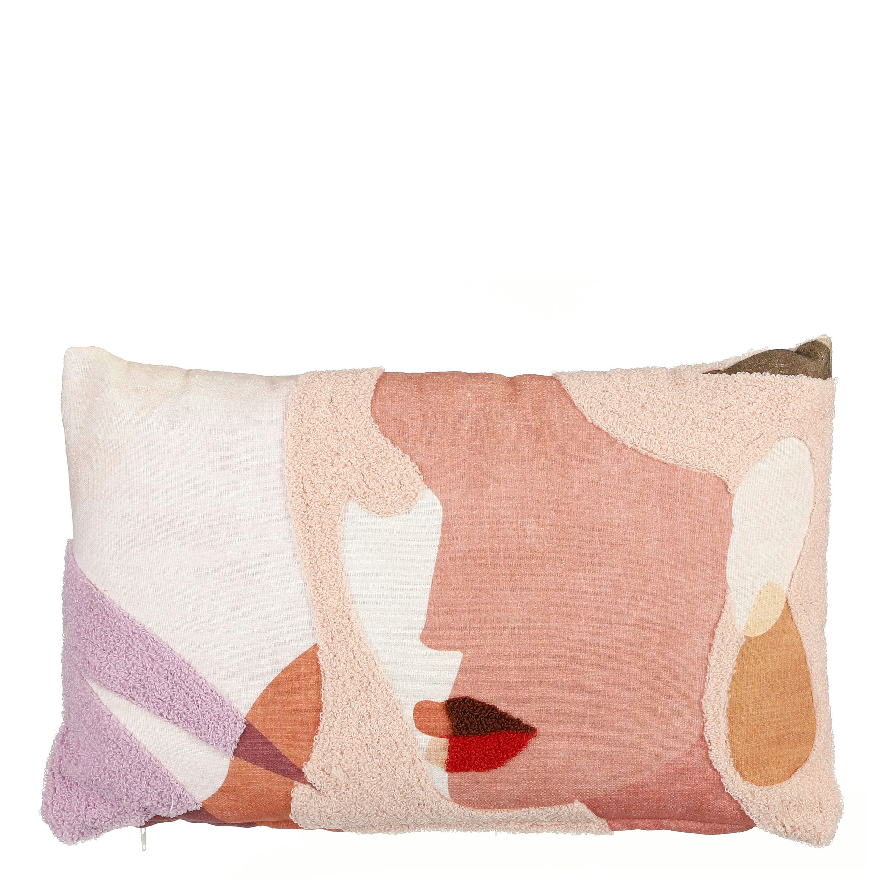 SANGRIA - Coussin en coton rose clair 55x35