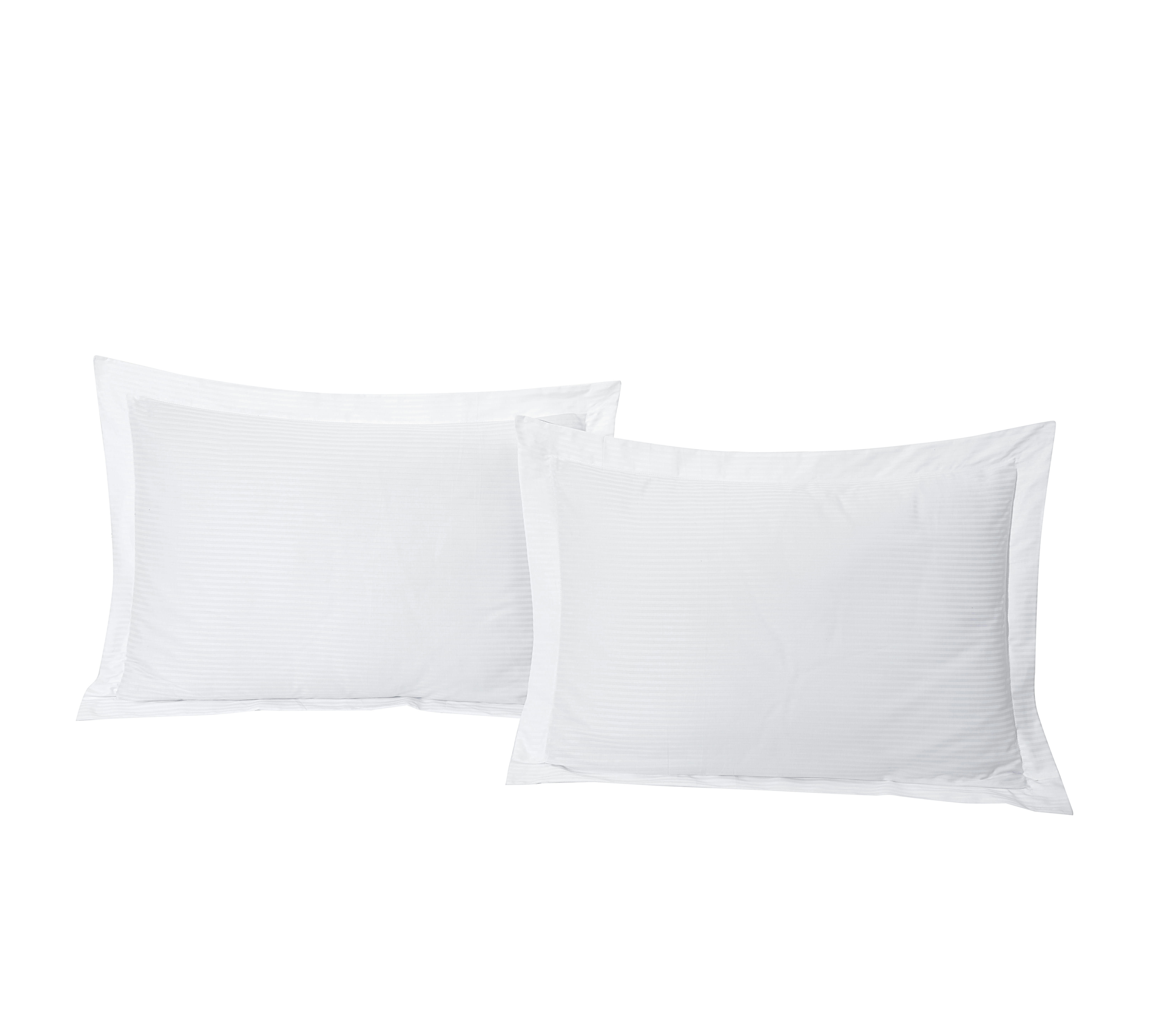 SATIN RAYEE - Lot de 2 taies d'oreiller satin de coton rayé 50x70 cm