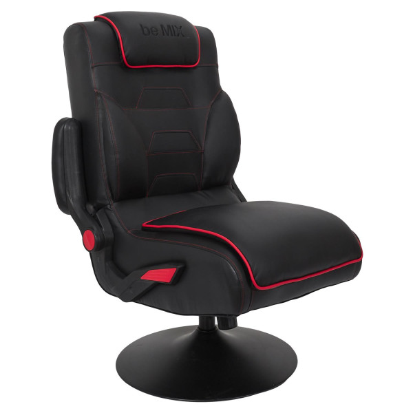 FOTEL GAMINGOWY Bemix eko-skóra czerń/czerwień ERGONOMICZNY