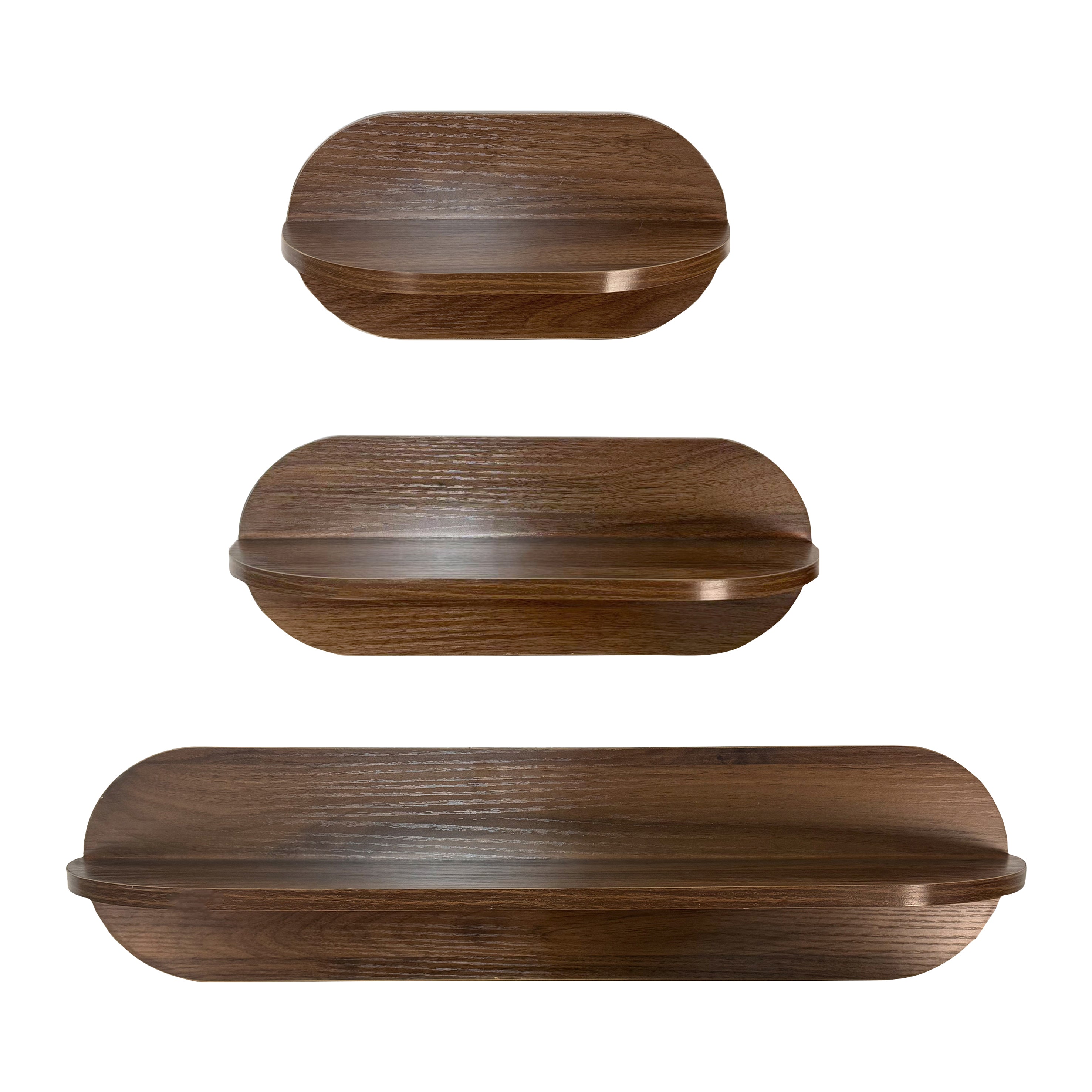 by fonQ Trevo Wandplank - Set van 3 - Walnoot