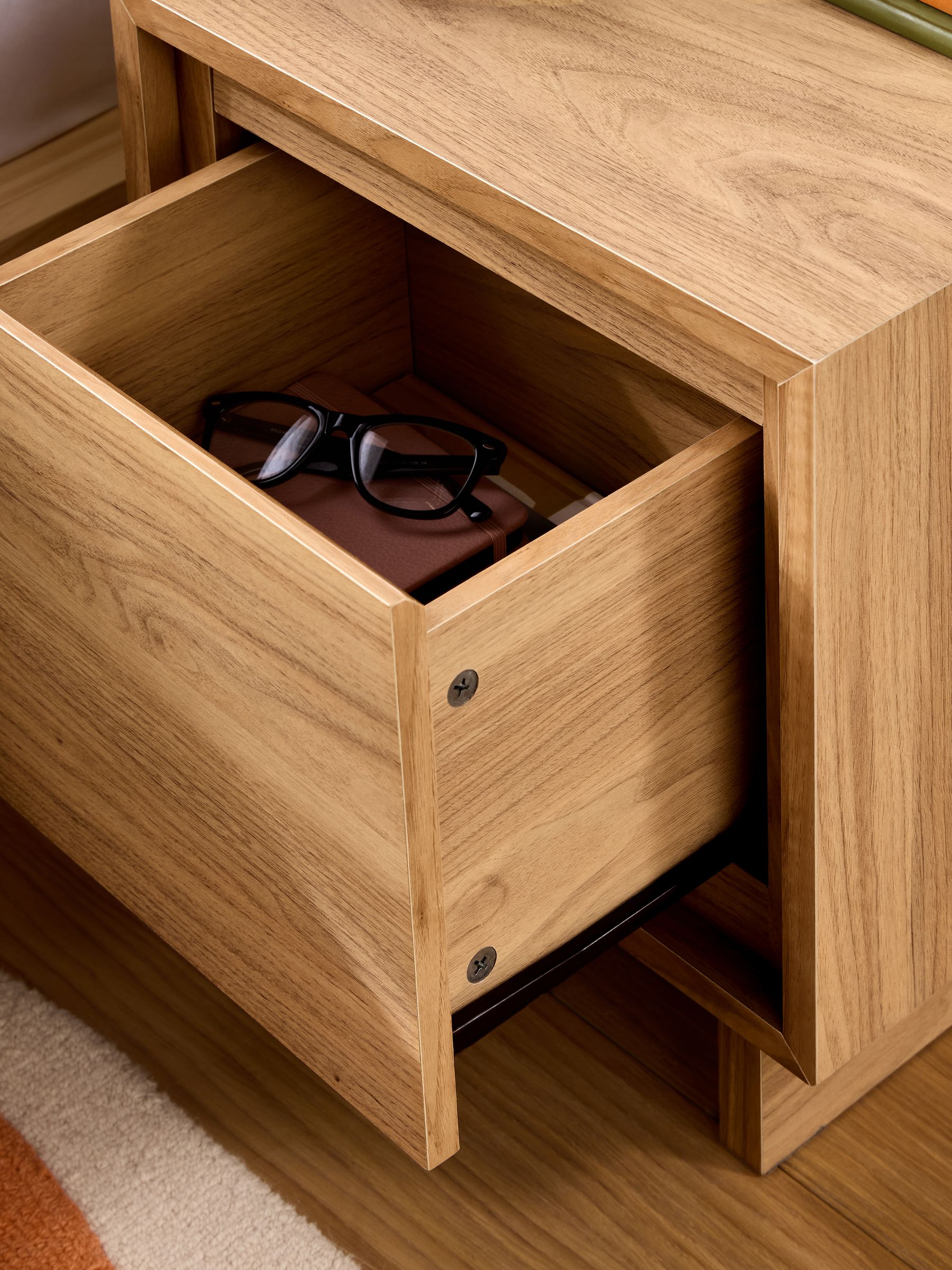Kaci Bedside Table in Oak Effect