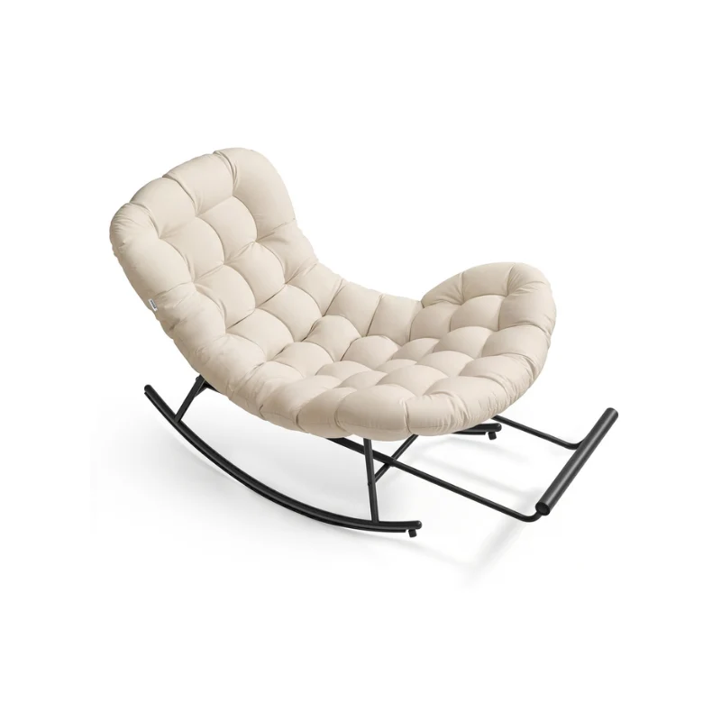 Fauteuil à Bascule avec Repose-pieds Rétractable et Coussin Amovible