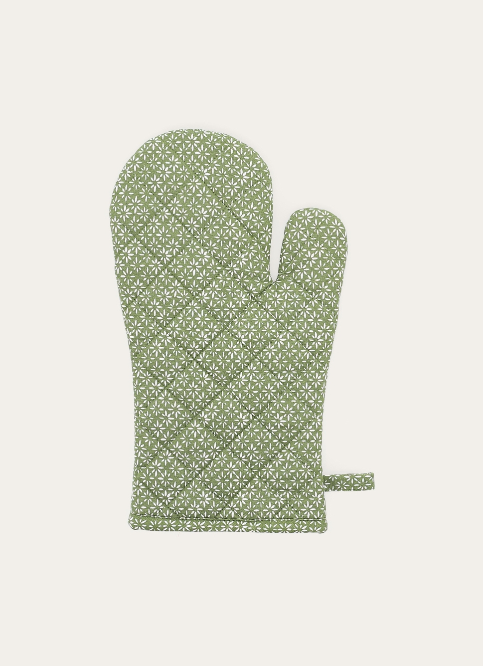 GANT DE CUISINE à MOTIFS GÉOMÉTRIQUES VERT