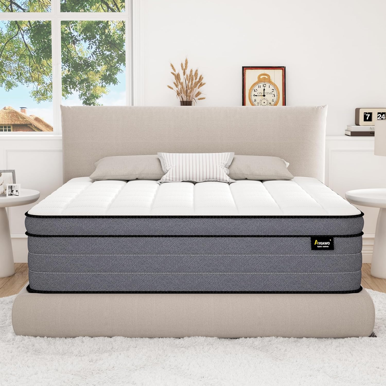 12 Inch Medium Firm King Size Mattress - Colchones King Hybrid with Individual Spring & Gel Memory Foam, Lumbar Support, Pressure Relief, Motion Isolation, CertiPUR-US, 365 Night Trial