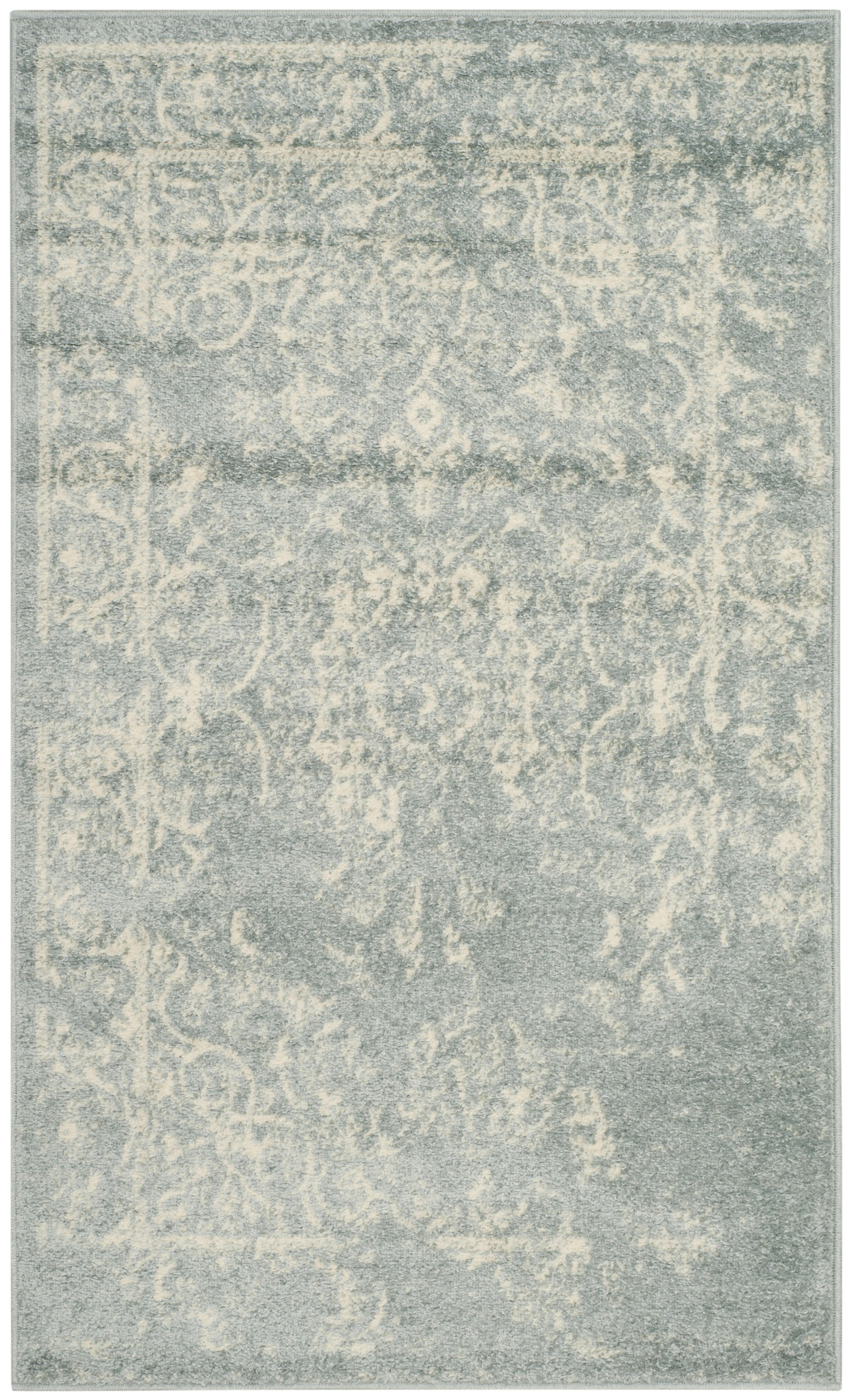 ADIRONDACK - Tapis de salon interieur en gris ardoise & ivoire, 91 x 152 cm