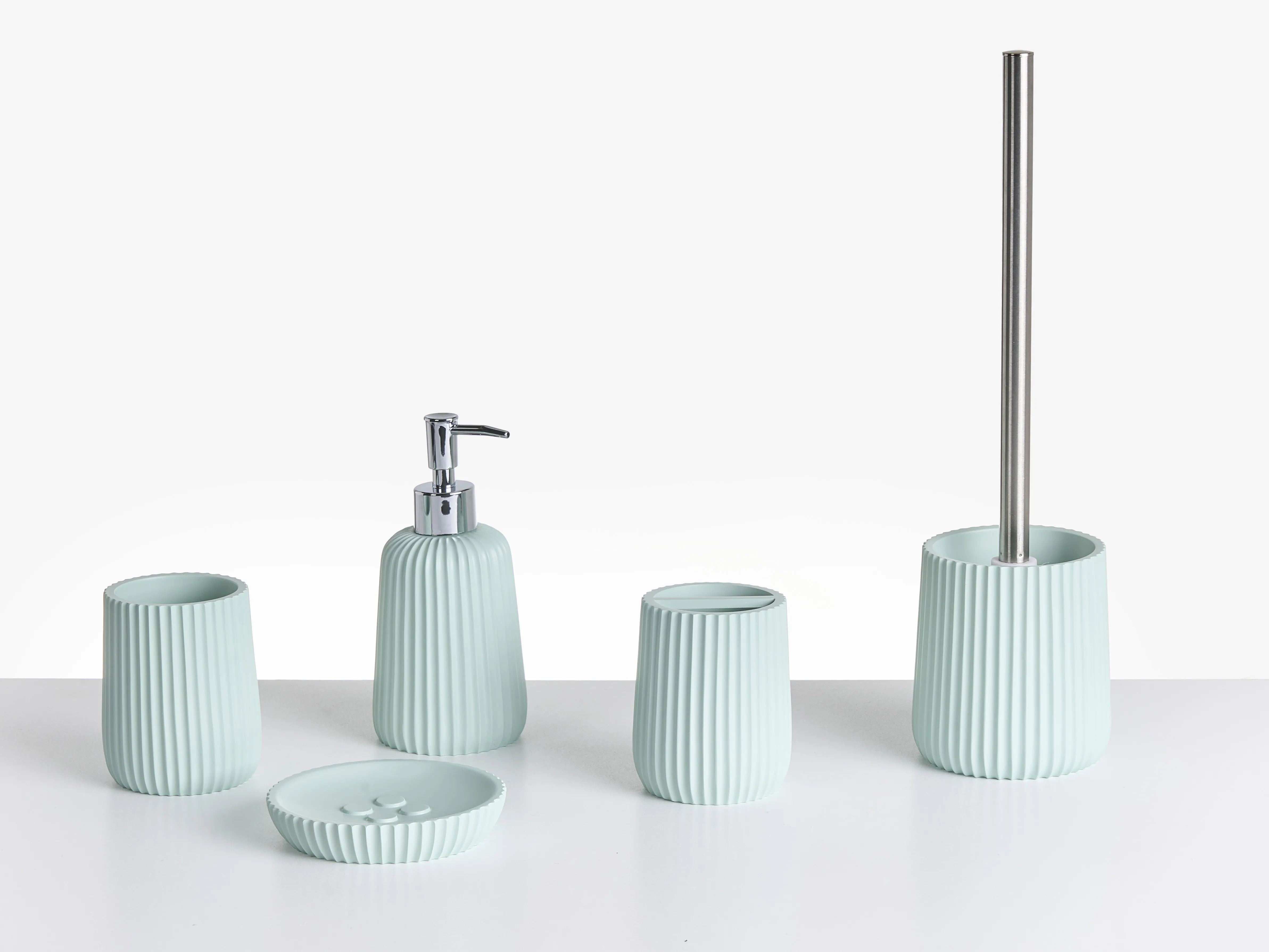 5-Piece Bathroom Accessories Set POZUZO Mint Green
