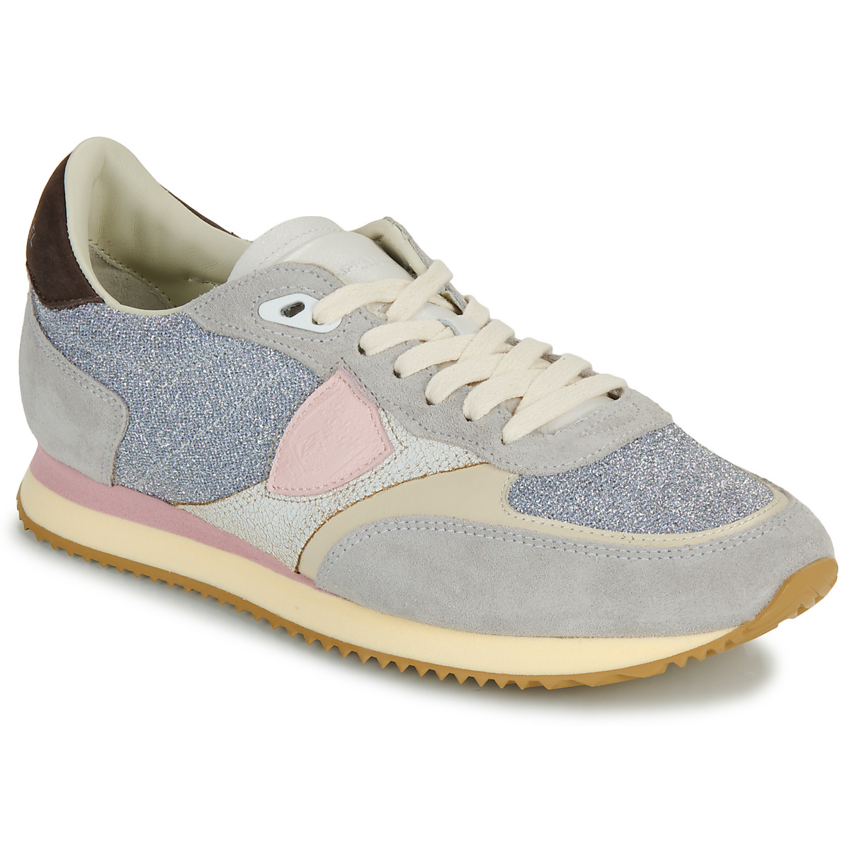 Philippe Model - BLVILLE LOW WOMAN - Grey / Pink / Silver