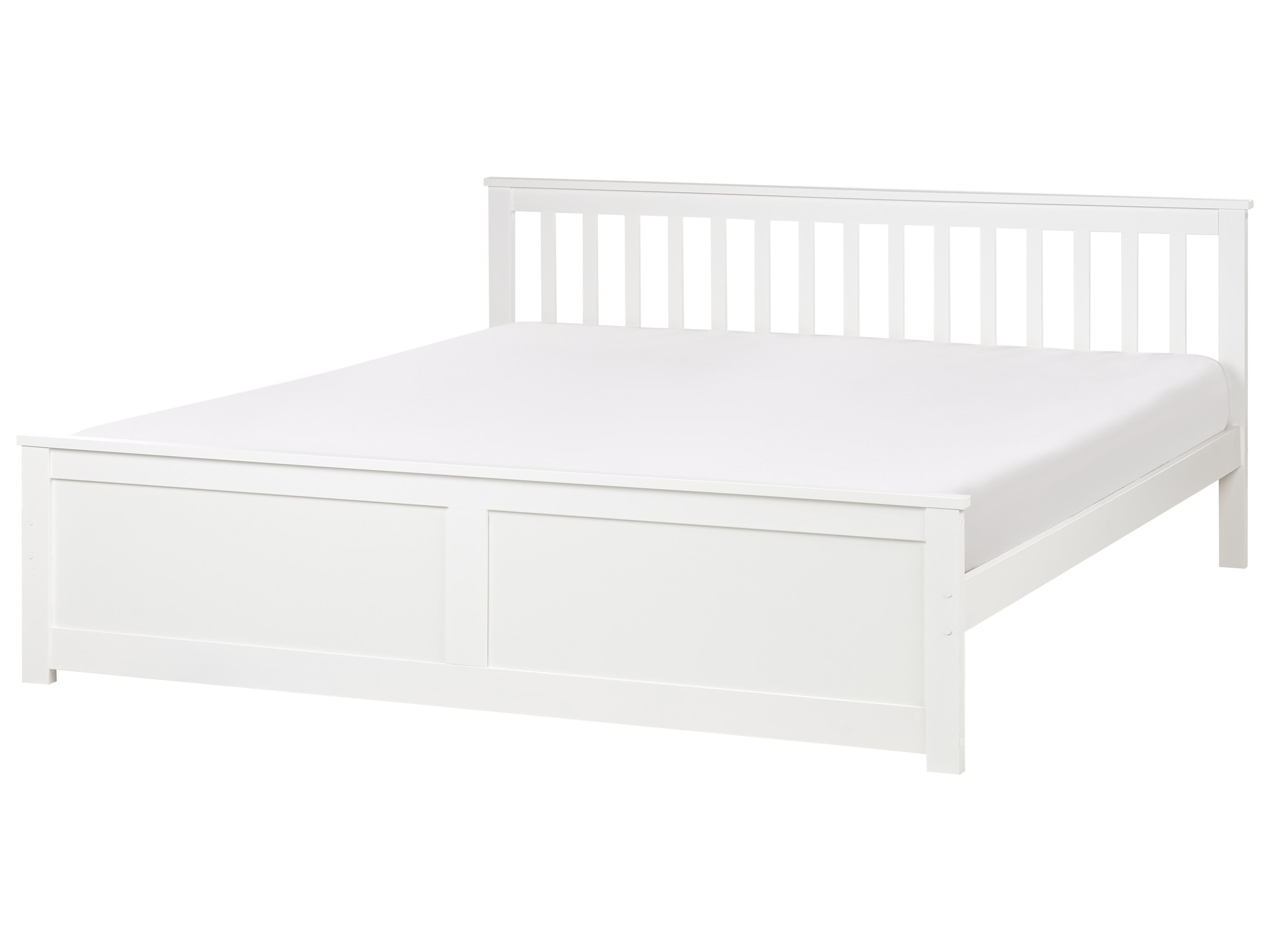 Bed Pine Wood OLENDON 180 x 200 cm (EU Super King) White