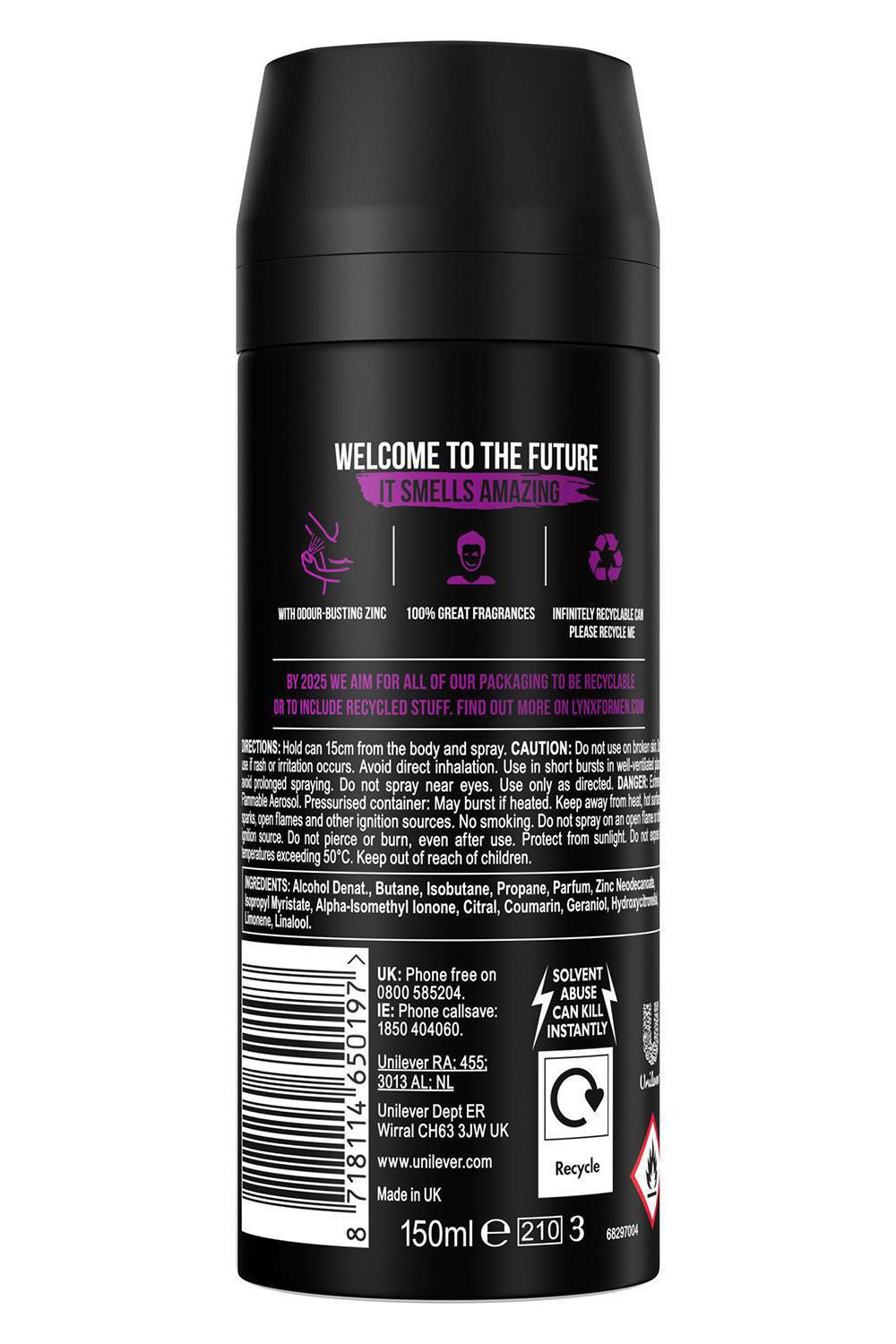 Lynx Body Spray Excite 48-H High Definition Fragrance Deo For Men, 150ml