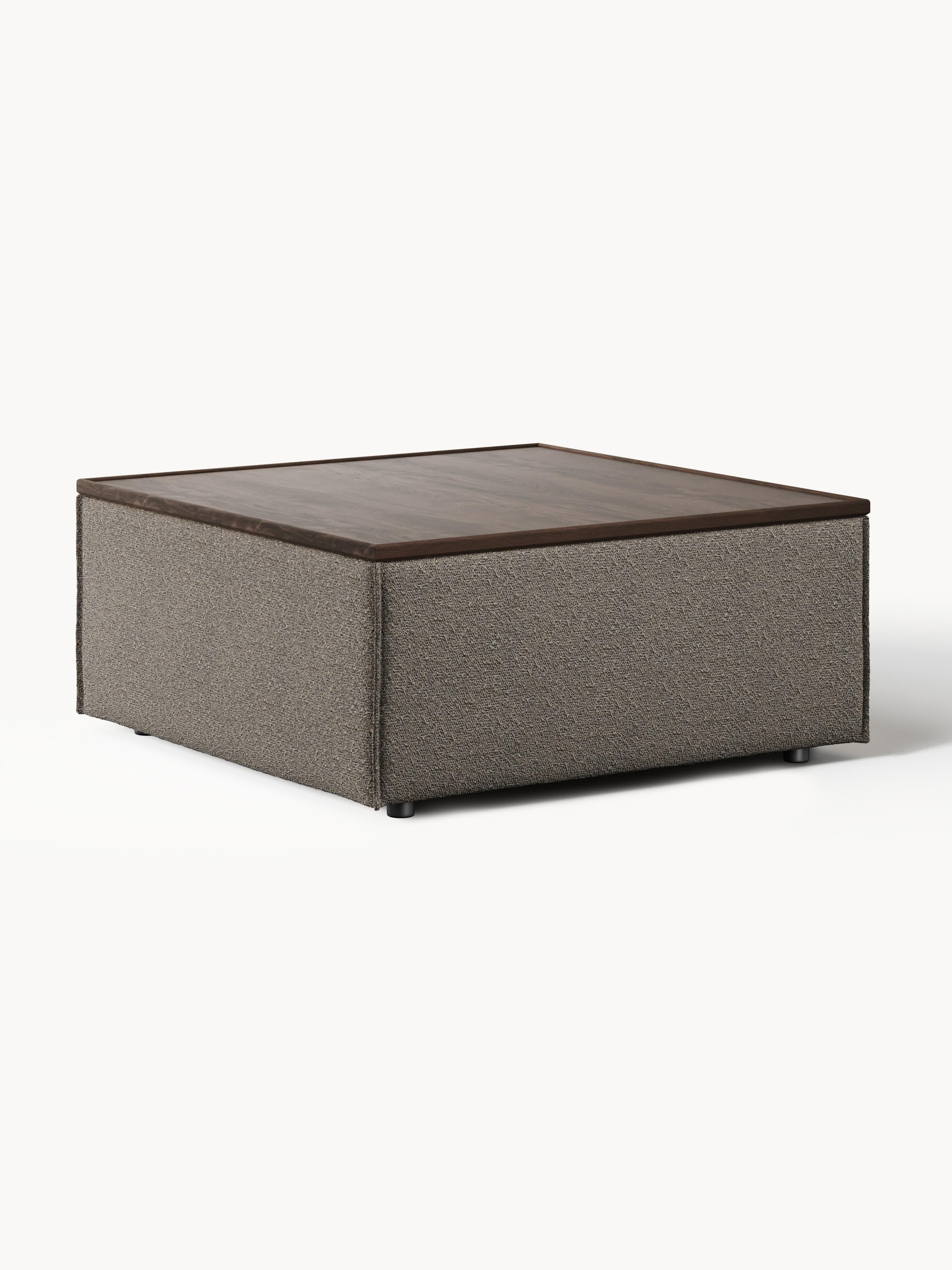 Bouclé-Sofa-Ottomane Lennon mit Stauraum