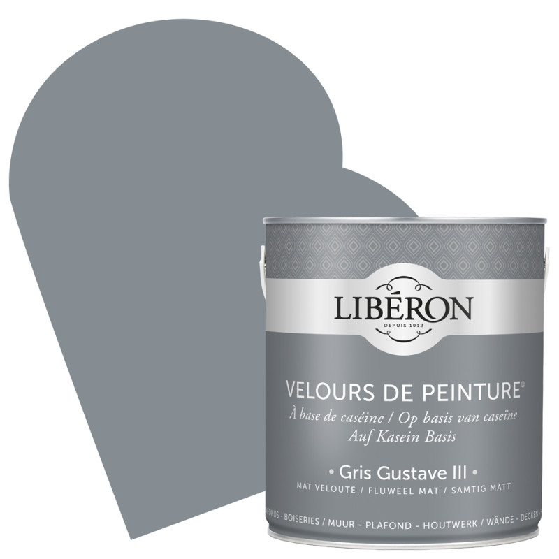 Peinture pour murs Velours de Peinture gris Gustave III mat 2,5 L LIBERON