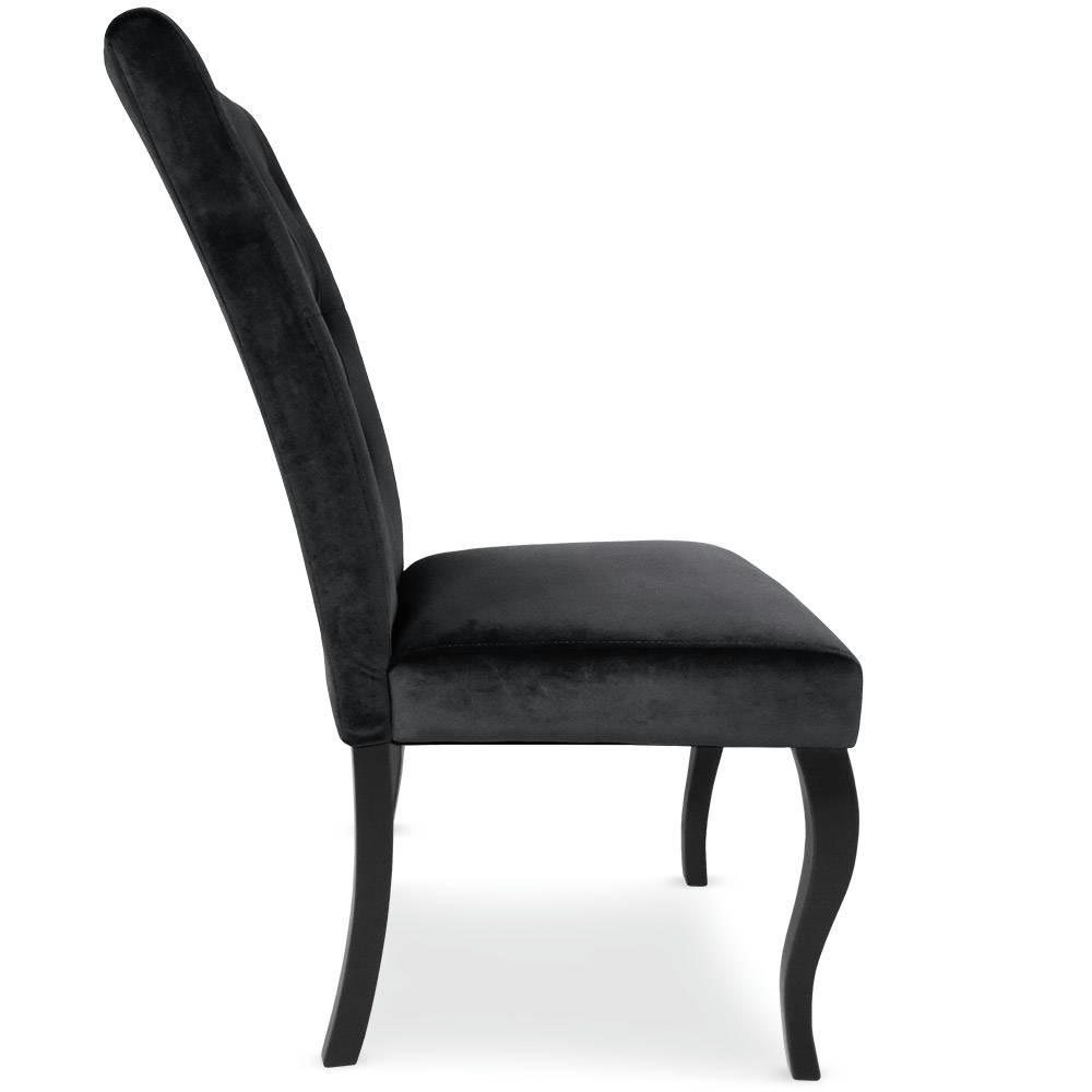 BEATA - Lot de 2 chaises velours noir